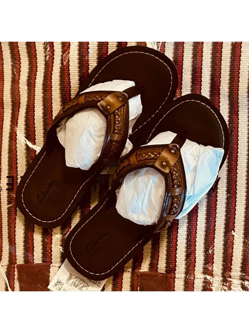 Clarks Tan Leather Sandals Size 8 Brown Black Clarks Boho Sandals